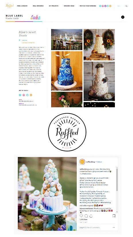 bijou's sweet treats wedding cake Luray VA